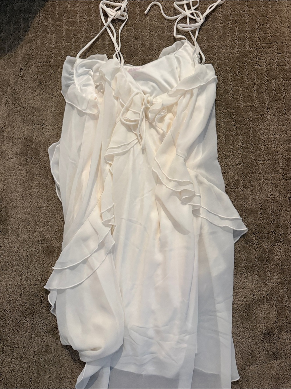 Target Ivory Strapless Ruffle Chiffon Dress